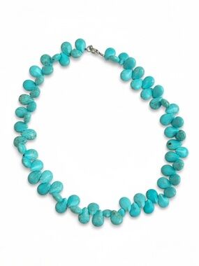 Turquoise Western Boho Teardrop Beaded Statement Necklace
